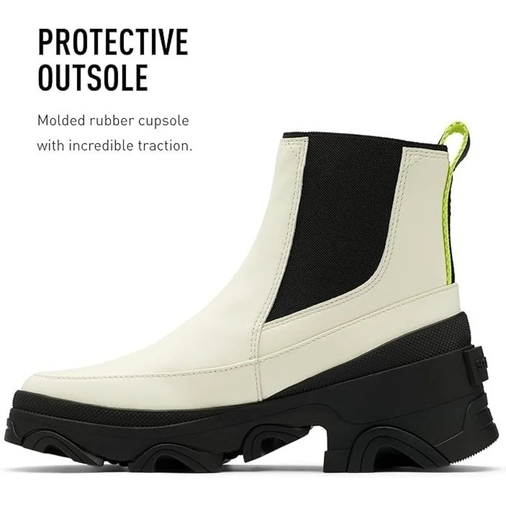 SOREL® (Women's 9.5) BREX™ CHELSEA Waterproof Boot in Chalk/Black - $179